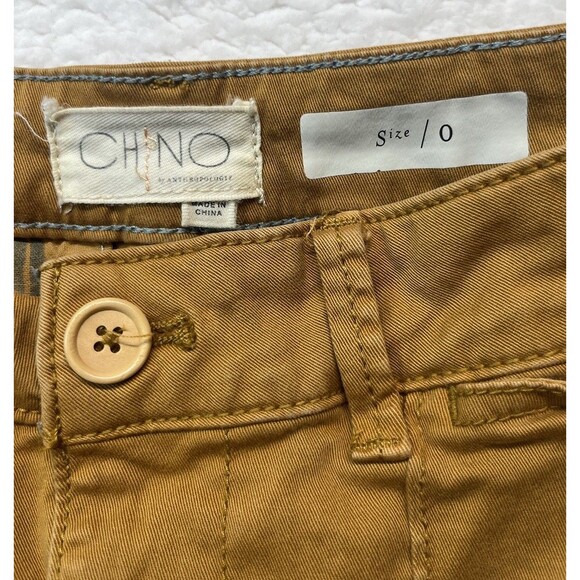 Anthropologie Chino Pants Womens 0 Cropped Pin Tuck Wide Leg Preppy Minimalist - Picture 3 of 8